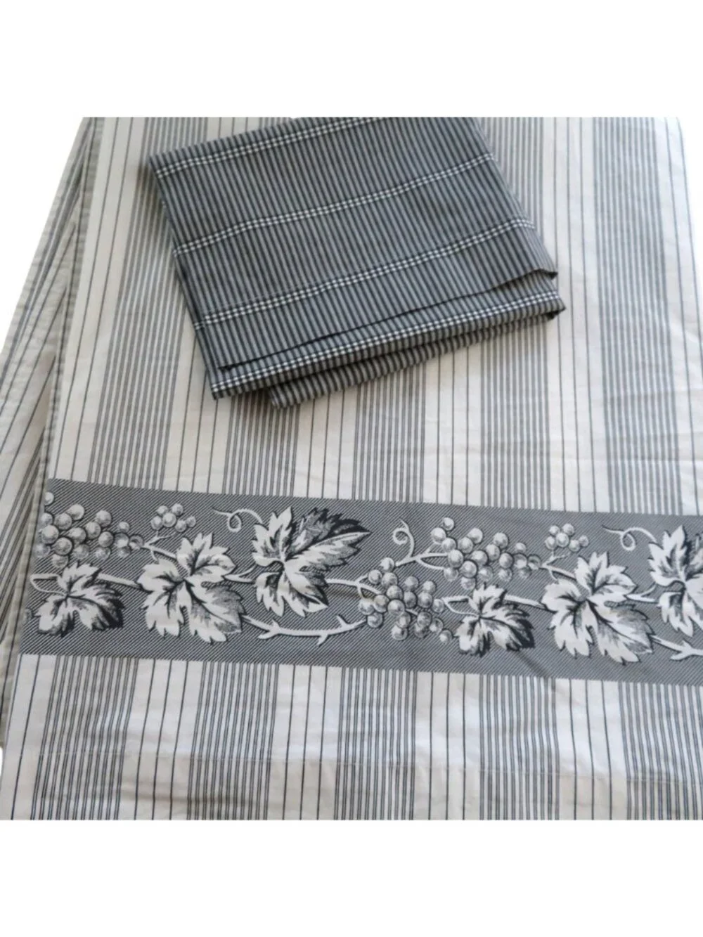 Vintage Martha Stewart Everyday Full Flat Sheet Standard Pillowcase Set Striped